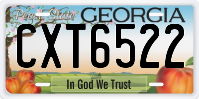 GA license plate CXT6522