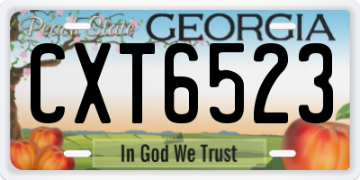 GA license plate CXT6523