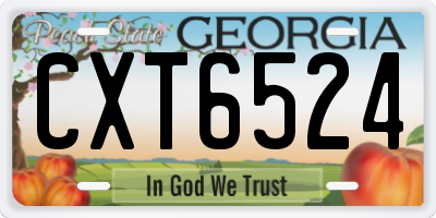 GA license plate CXT6524