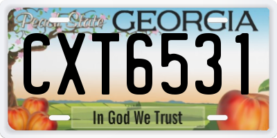 GA license plate CXT6531