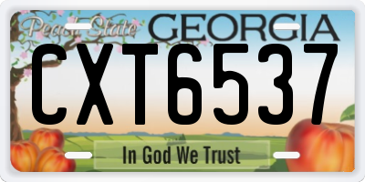 GA license plate CXT6537