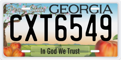 GA license plate CXT6549