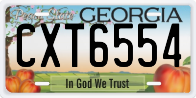GA license plate CXT6554