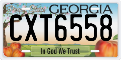 GA license plate CXT6558