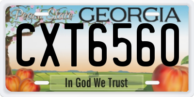 GA license plate CXT6560