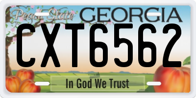 GA license plate CXT6562