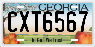 GA license plate CXT6567