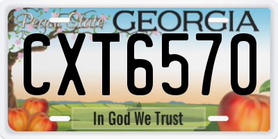 GA license plate CXT6570