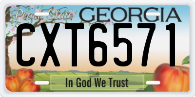 GA license plate CXT6571