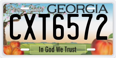 GA license plate CXT6572