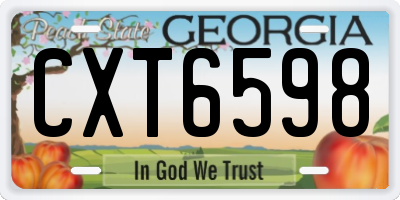 GA license plate CXT6598