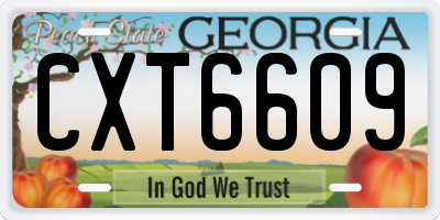 GA license plate CXT6609