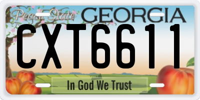 GA license plate CXT6611