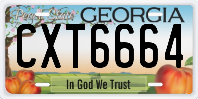 GA license plate CXT6664