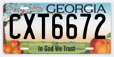 GA license plate CXT6672