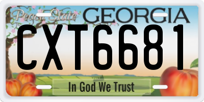 GA license plate CXT6681