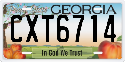 GA license plate CXT6714