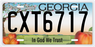 GA license plate CXT6717