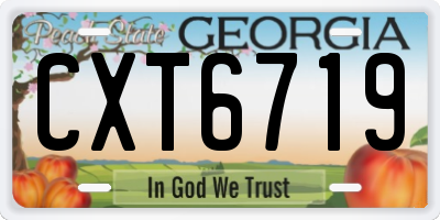GA license plate CXT6719