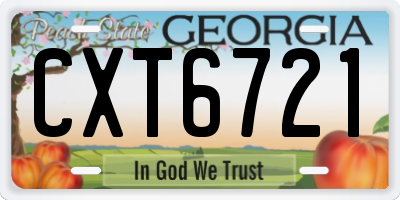 GA license plate CXT6721