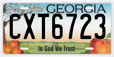 GA license plate CXT6723