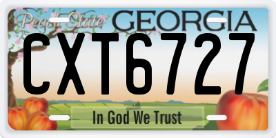 GA license plate CXT6727