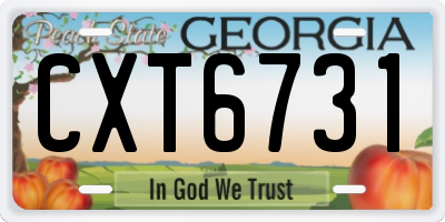 GA license plate CXT6731