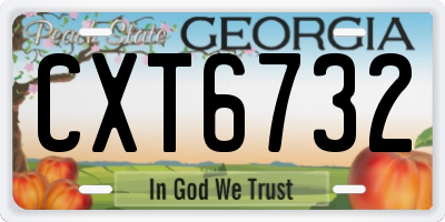 GA license plate CXT6732