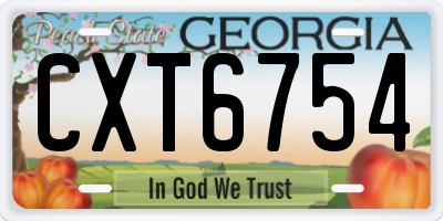 GA license plate CXT6754