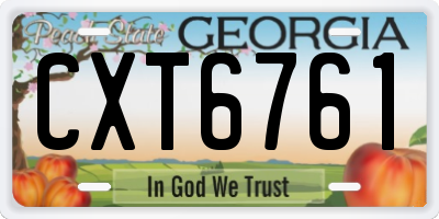 GA license plate CXT6761