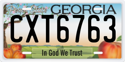 GA license plate CXT6763
