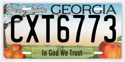 GA license plate CXT6773