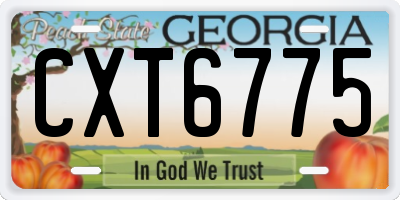 GA license plate CXT6775
