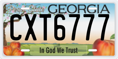 GA license plate CXT6777