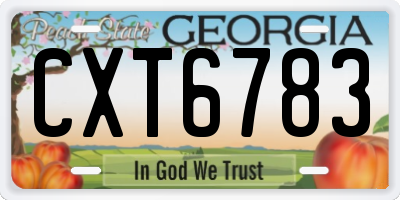 GA license plate CXT6783
