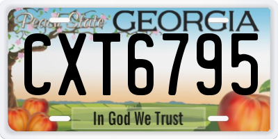 GA license plate CXT6795