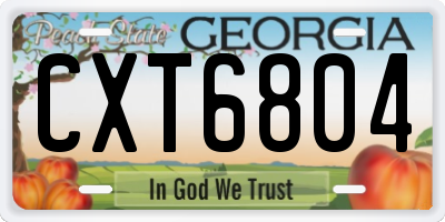 GA license plate CXT6804