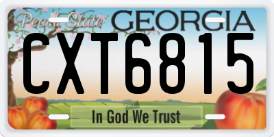 GA license plate CXT6815