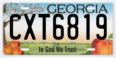 GA license plate CXT6819