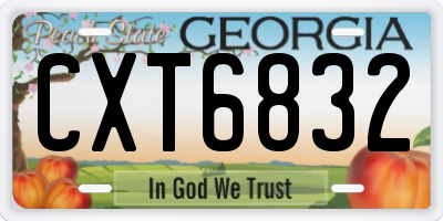 GA license plate CXT6832
