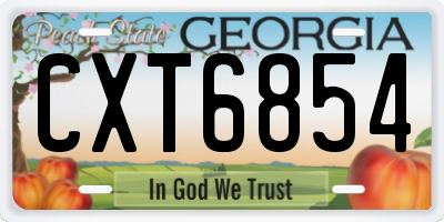 GA license plate CXT6854