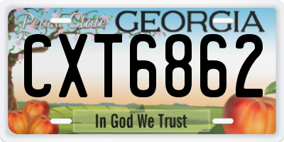 GA license plate CXT6862
