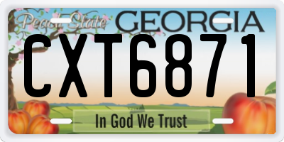 GA license plate CXT6871