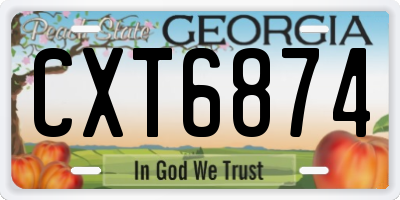 GA license plate CXT6874