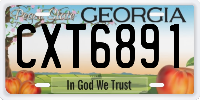 GA license plate CXT6891