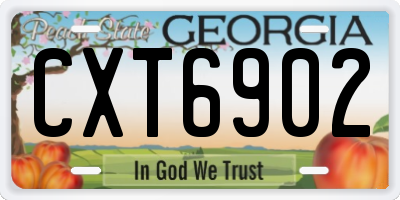 GA license plate CXT6902