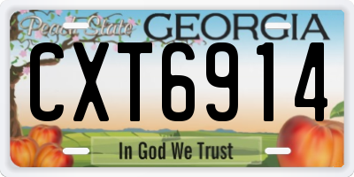 GA license plate CXT6914