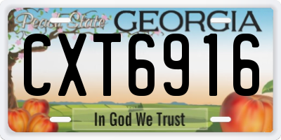 GA license plate CXT6916