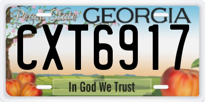 GA license plate CXT6917