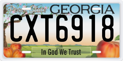 GA license plate CXT6918